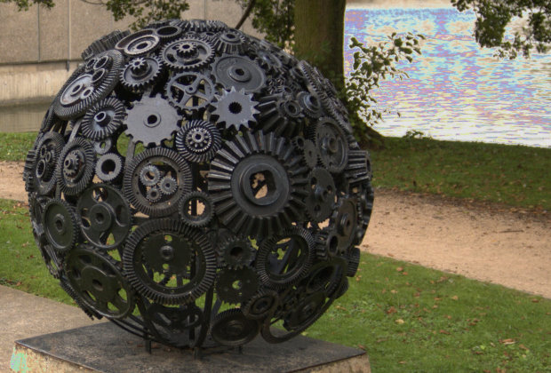 Sculpture made of mechanical parts